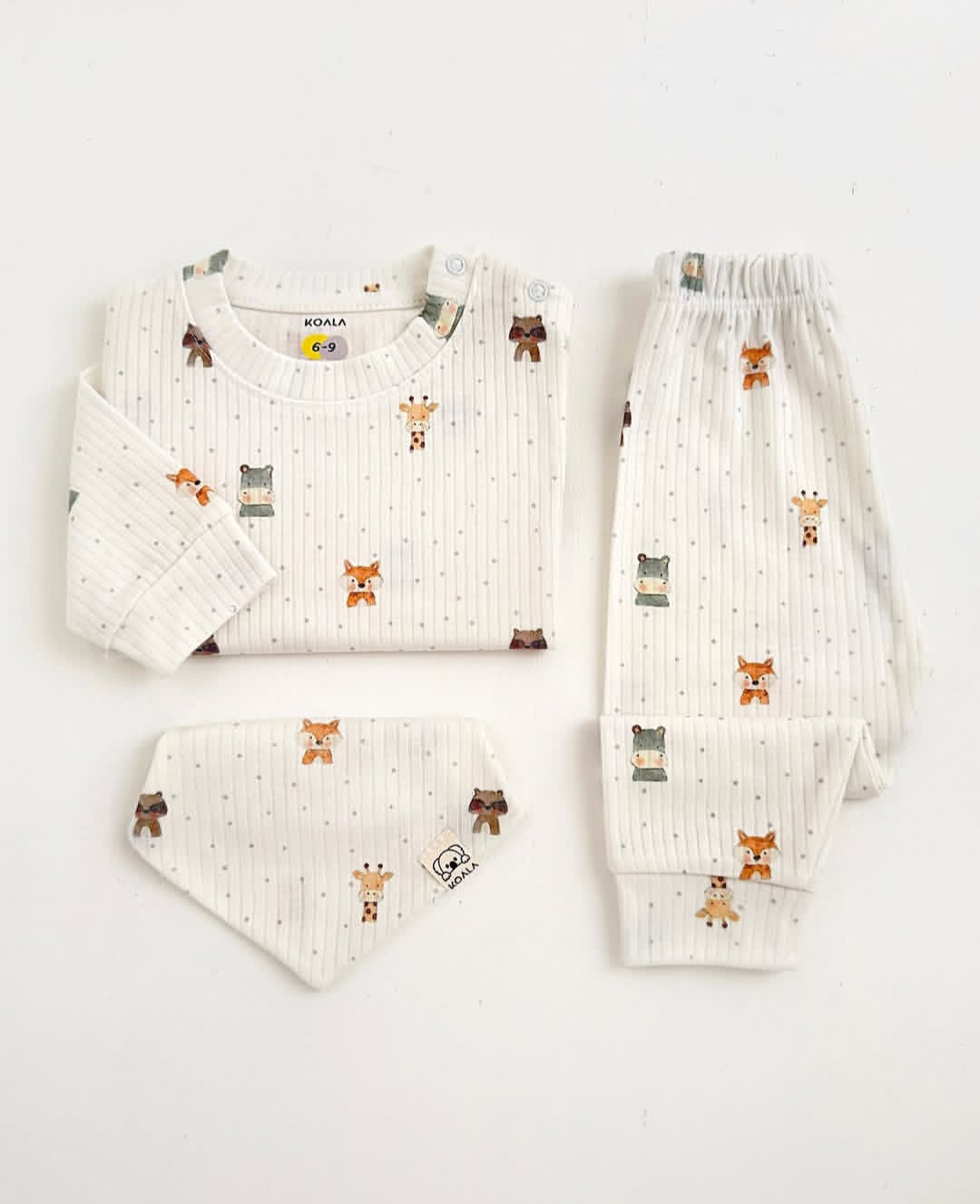 ست بلوز و شلوار راحتی طرح باغ وحش مناسب ۶ ماه تا ۳ سال